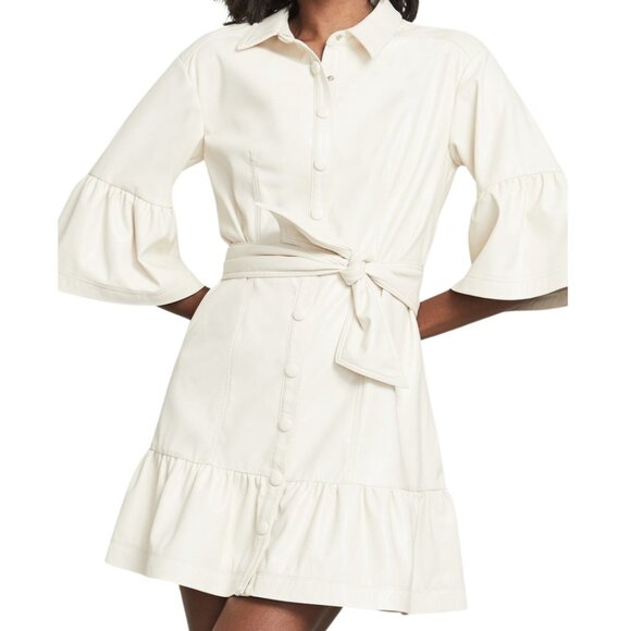 $558 Veronica Beard Luriane Vegan-Leather Dress. Size 10. - Picture 2 of 8